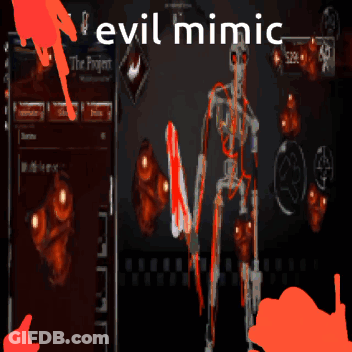 3D Robot With Purple Eyes In Dark GIF