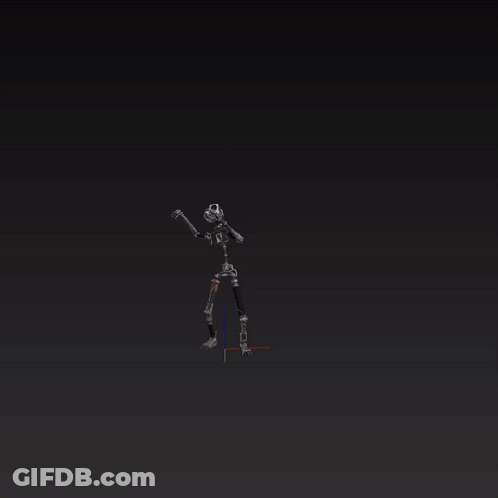 3D Robot With Red Arrow Pointing Right GIF