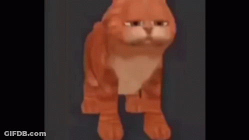 3D Sad Cat Walking GIF