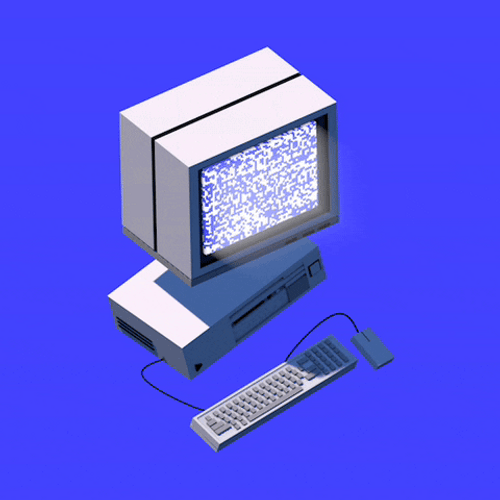 3D Vintage Computer Animation GIF