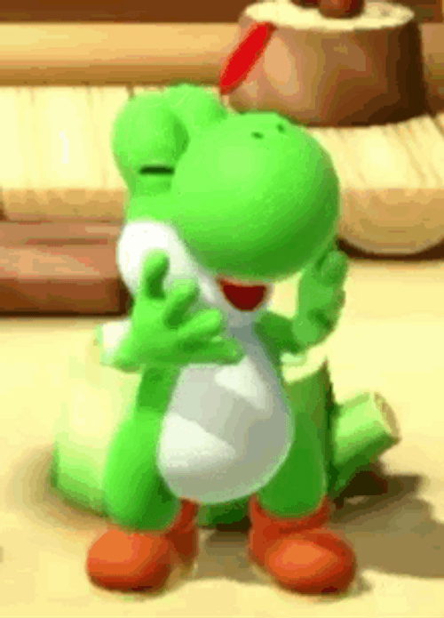 3D Yoshi Laughing GIF