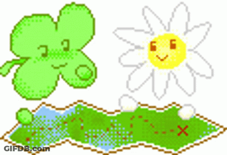 4 Leaf Clover And Daisy GIF