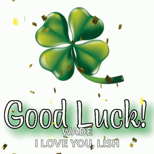 4 Leaf Clover Good Luck Confetti GIF
