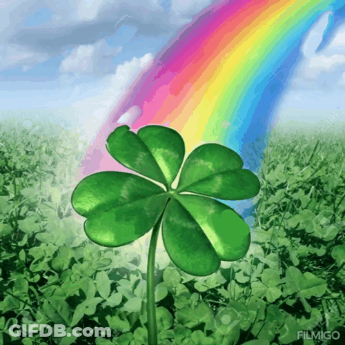 4 Leaf Clover Rainbow Glitters GIF