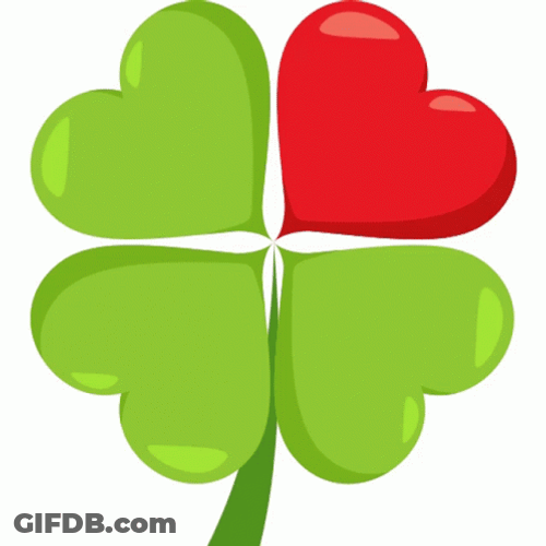 4 Leaf Clover Red Heart GIF