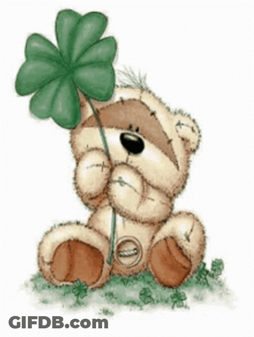 4 Leaf Clover Teddy Bear GIF