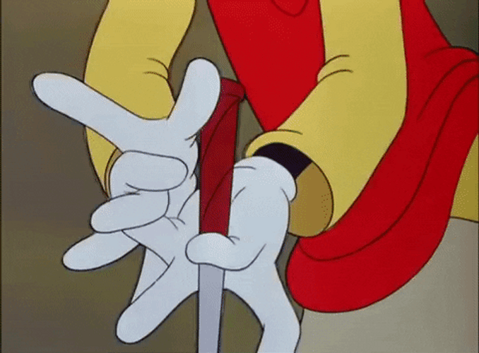 40S Cartoon Character Tying Finger GIF