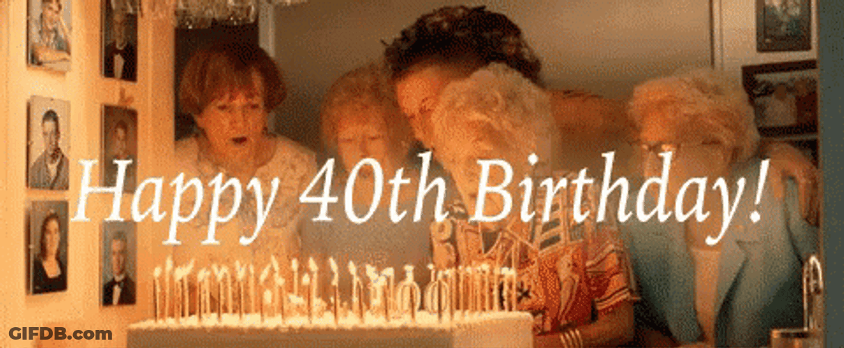 40Th Birthday Old Ladies Blowing Candles GIF