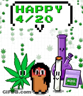 420 Cartoon Character Smoking Cigarette GIF