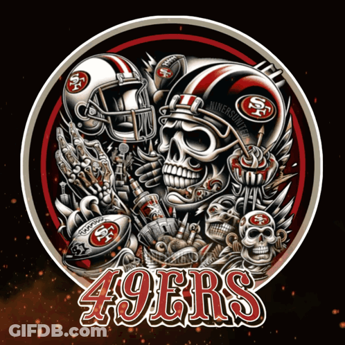 49Ers Logo With Skull In Helmet GIF