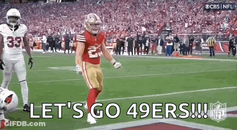 49Ers Players Waving With Scoreboard Flag 31 34 4Th 53 GIF
