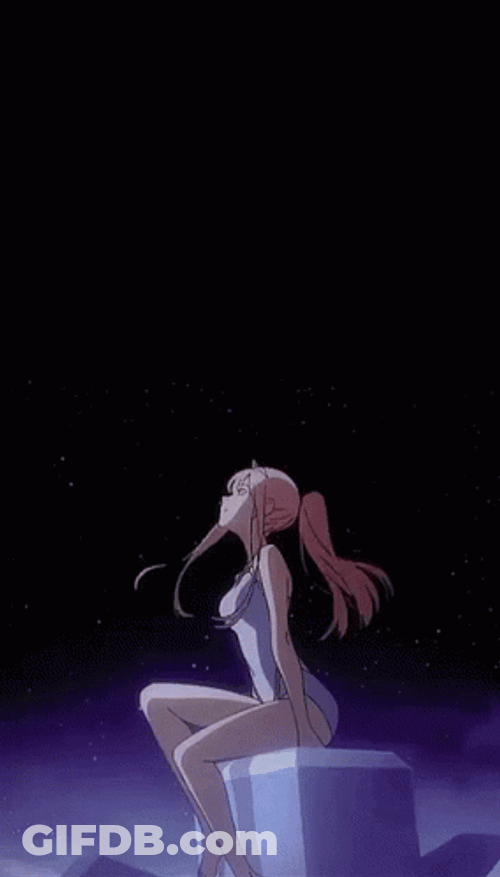 4K Anime Zero Two Shooting Star GIF