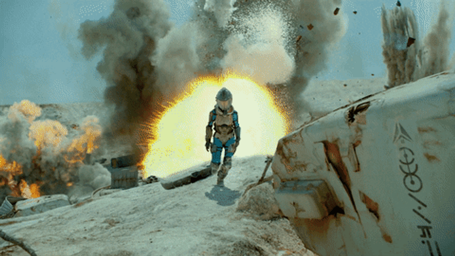 4K Running Explosions GIF
