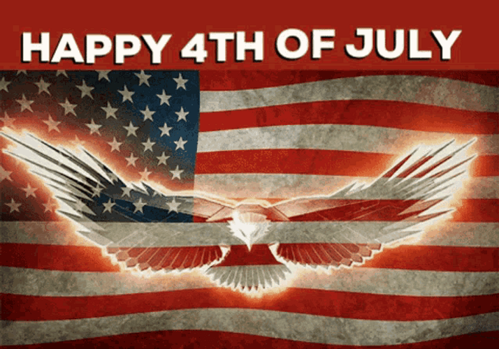 4Th Of July Eagle And Flag GIF