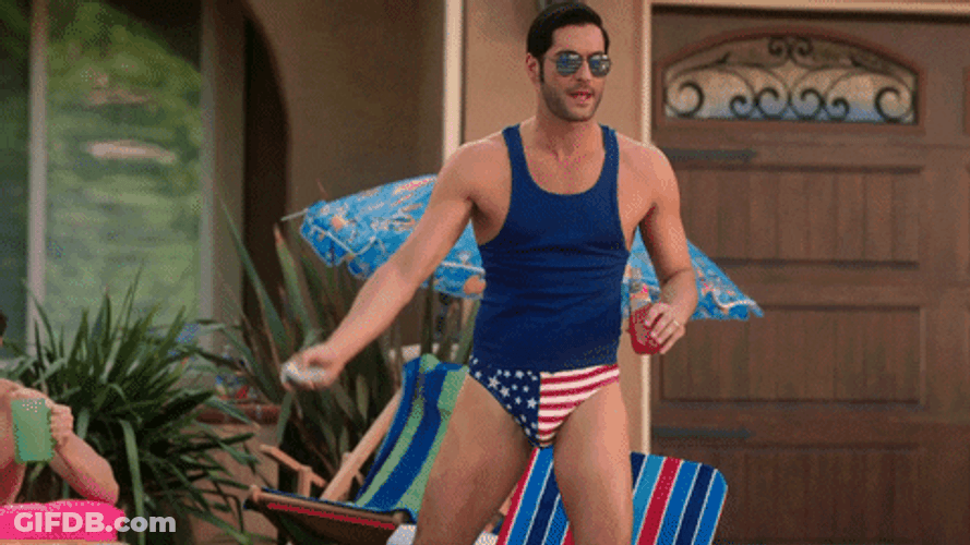 4Th Of July Funny American Flag Speedo Lucifer GIF