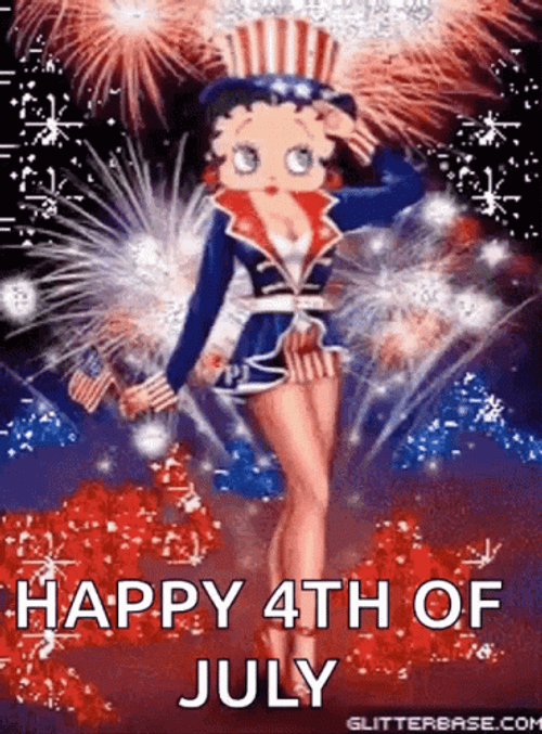4Th Of July Funny Betty Boop Fireworks America GIF