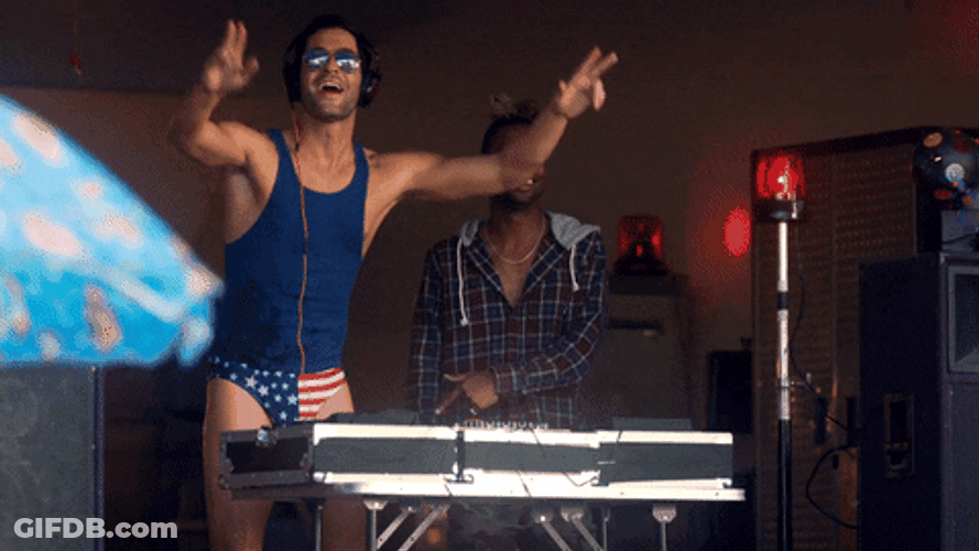 4Th Of July Funny Dj Lucifer Hands Up GIF