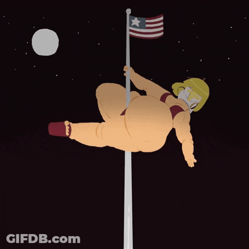 4Th Of July Funny Pole Dancing Fat Woman GIF