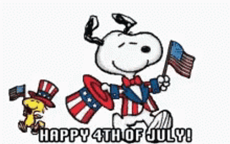 4Th Of July Funny Snoopy Woodstock America GIF