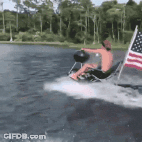 4Th Of July Funny Speedboat Grilling Murica Day GIF