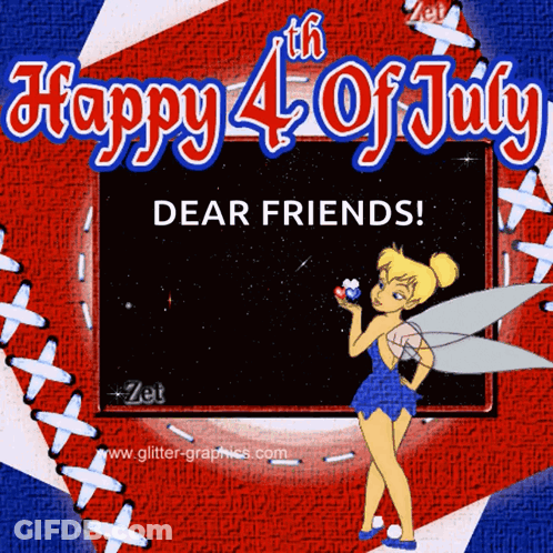 4Th Of July Greeting Card Saying Dear Friends GIF