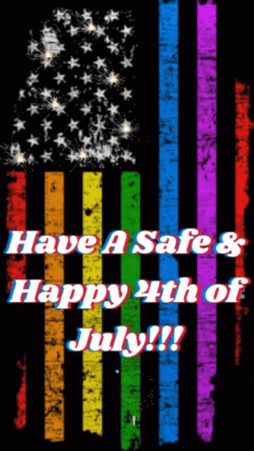 4Th Of July Rainbow Flag GIF