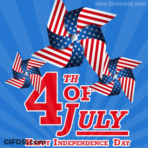 4Th Of July Windmill Greeting Card GIF
