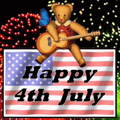 4Th Of July With Guitarist Bear GIF
