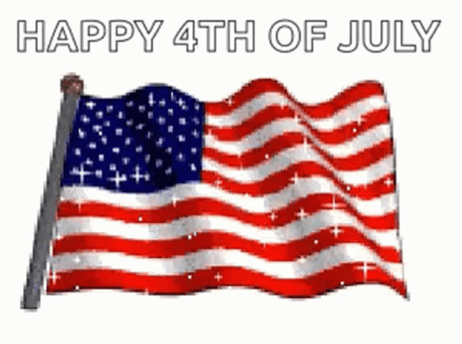 4Th Of July With Sparkling Flag GIF