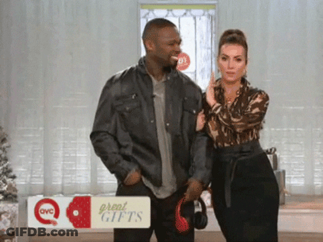 50 Cent Beside A Beautiful Lady GIF