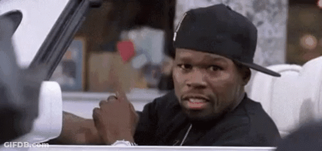 50 Cent With Bald Guy Driving Meme GIF