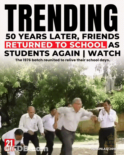 50 Years Later Friends Returned To School As Students Again GIF