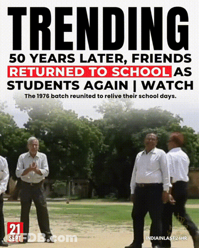 50 Years Later Friends Returned To School As Students Again GIF