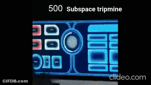 500 Subspace Tripmine Is Displayed On A Black Background GIF