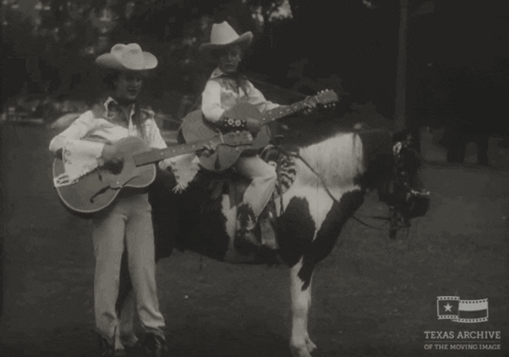 50S Cowboys Singing GIF