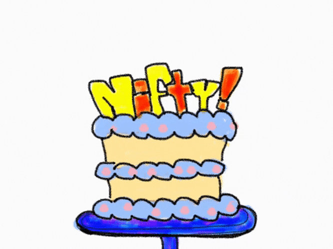 50Th Birthday Candles Pounding Cake Animation GIF