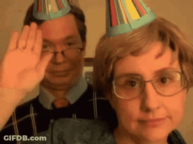 50Th Birthday Groovy Couple Celebrating GIF