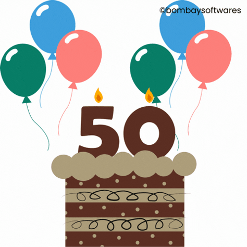 50Th Birthday Sparkling Stars Falling GIF