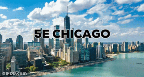 5E Chicago City Skyline And Lake Ad GIF