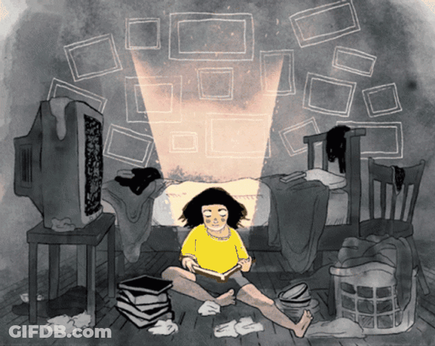 6 To Midnight Girl Reading In Dark Room GIF