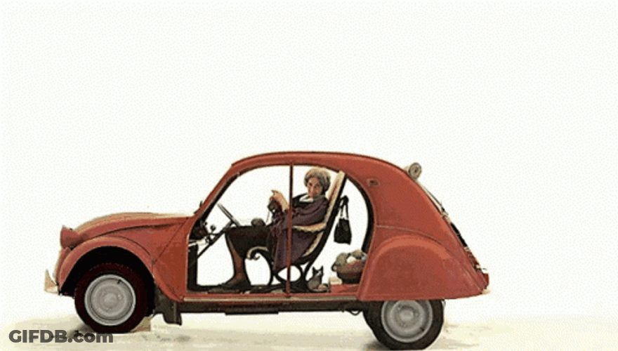 60S Classic Beetle Car Evolution GIF
