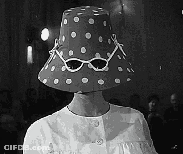 60S Funny Fashion Hat GIF