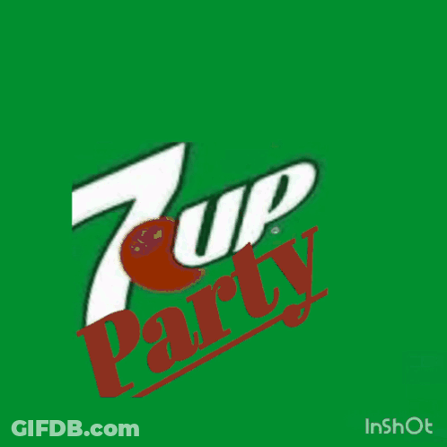 7 Up Party Logo On Green Background GIF