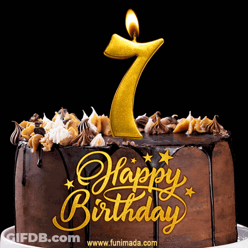 7Th Birthday Candle Cake GIF