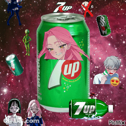7Up Can With Girl GIF