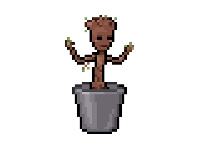 8-Bit Baby Groot Dance GIF