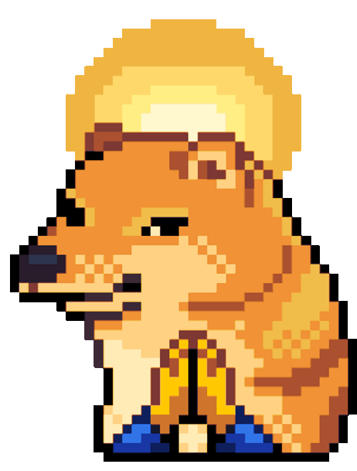 8-Bit Doge Meme Praying GIF
