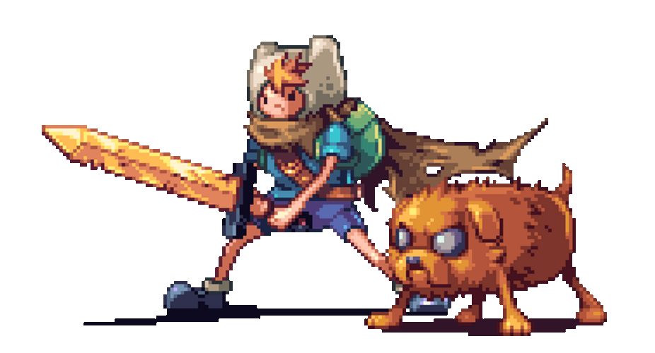 8-Bit Fight Adventure Time GIF