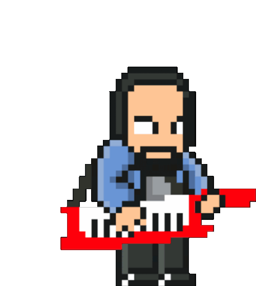 8-Bit Keytar Guy Sticker GIF