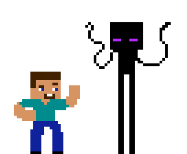 8-Bit Minecraft Steve Art GIF